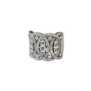 FE Sterling Silver Cubic Zirconia Vintage Women's Ring Size 10